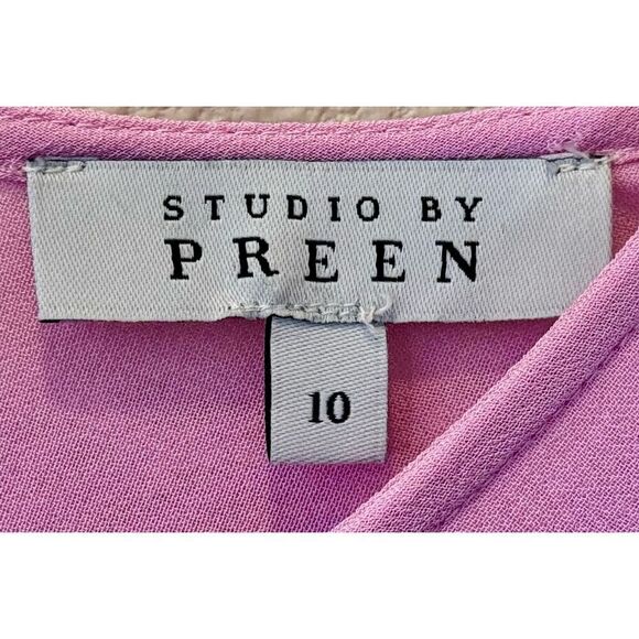 NWOT Studio by Preen Debenham Designer Lavender Long Sleeve Tiered Midi Dress 10 - Picture 4 of 11